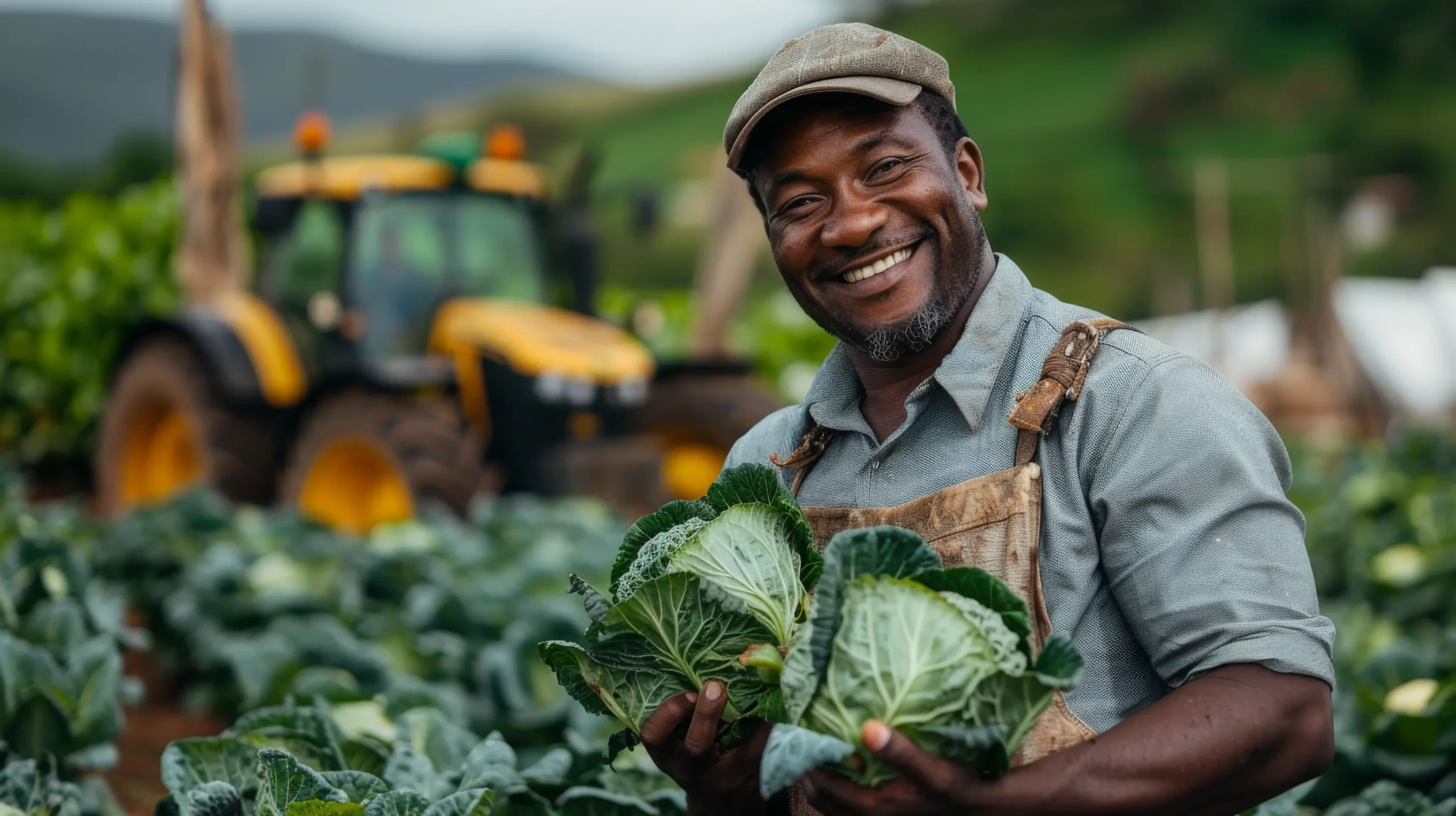 African Man Harvesting Vegetables